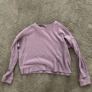 American Eagle long sleeve waffle knit crop